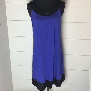 Express royal blue sleeveless dress black sequins